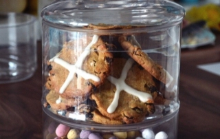 Spiced biscuits with a cross piped on - who says Easter is all about buns?!
