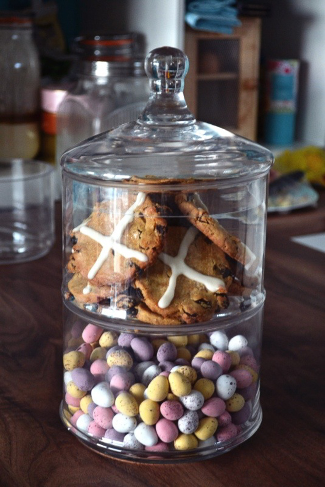 Spiced biscuits with a cross piped on - who says Easter is all about buns?!