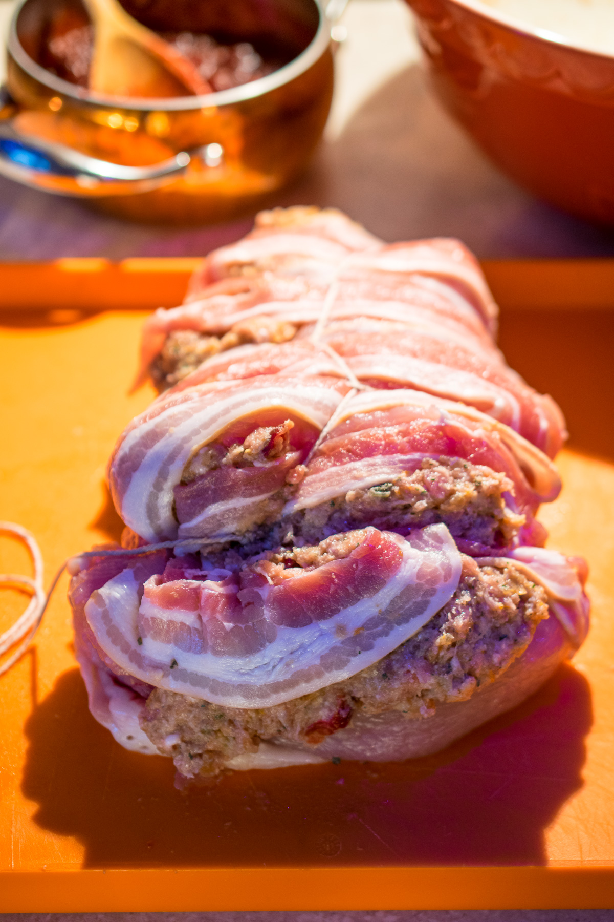 Turkey breast stuffed with a sausagemeat and clementine stuffing