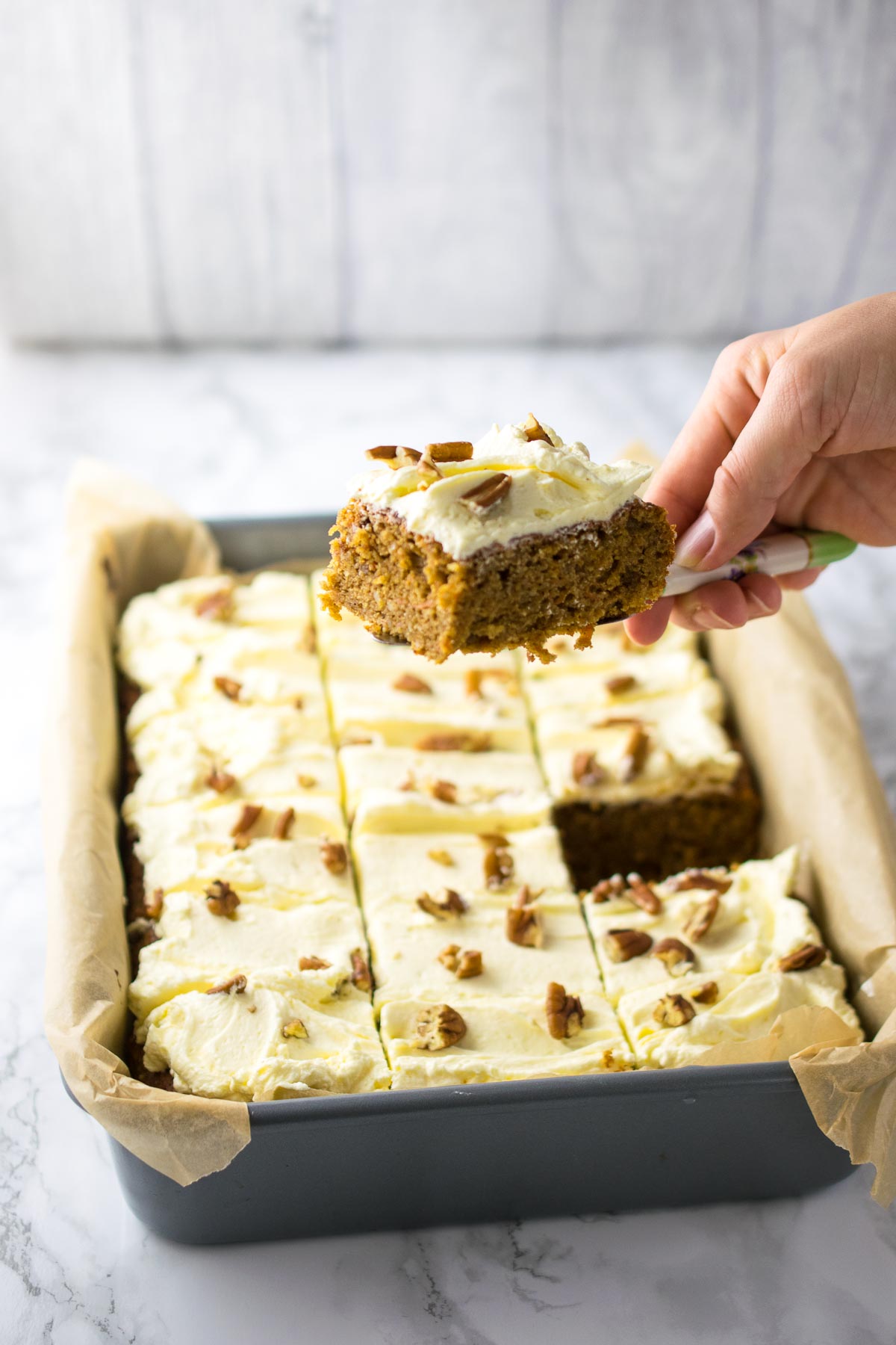 Deliciously moist and flavourful carrot cake so good, you won't miss the dairy or the gluten at all!