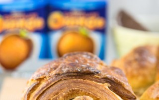 Orange scented homemade Danish pastry, filled with segments of Terry's Chocolate Orange and brushed with orange syrup. Super soft, super flakey and extremely buttery these are pain au chocolat perfection!