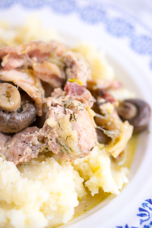 Instant Pot Chicken in Wine with Mashed Potatoes