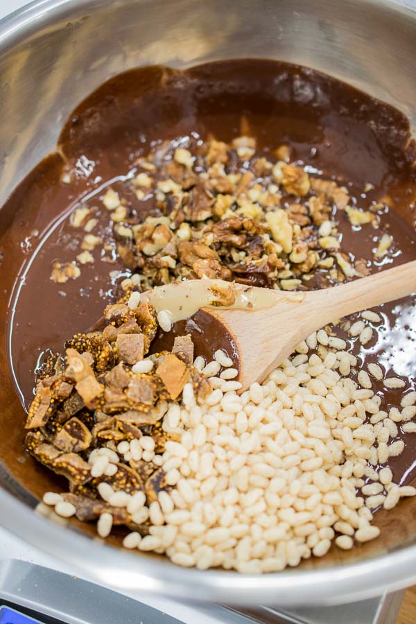 Tahini Honey Tiffin with Puffed Rice and Figs